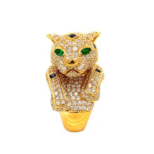 Leopard Fashion Jewelry 14K Gold Men′s Ring